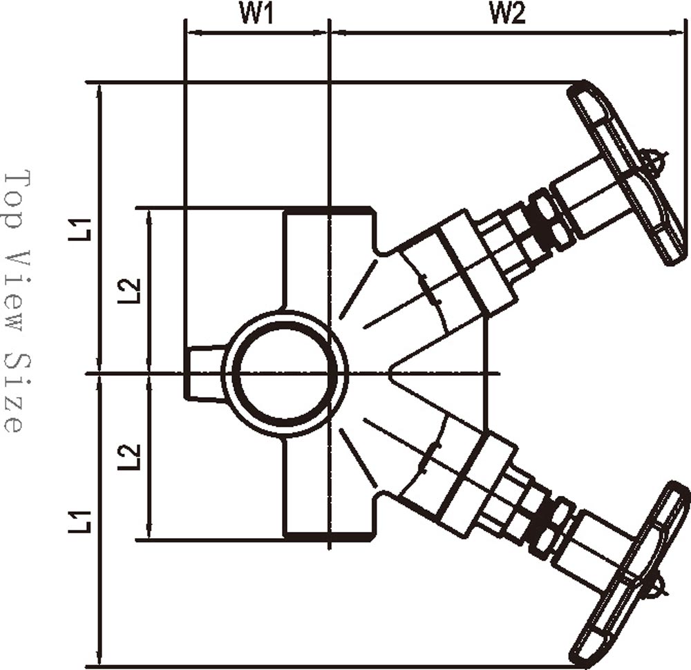 Bellows Stainless Steel Steam Distribution Manifolds Top view size