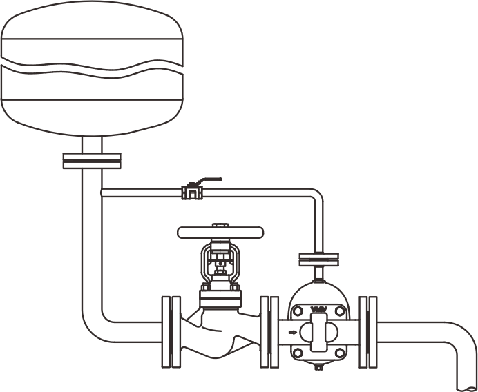 Installation method remove the upper plug, screw on the balance pipe with flange, and connect the air inlet pipe and balance pipe