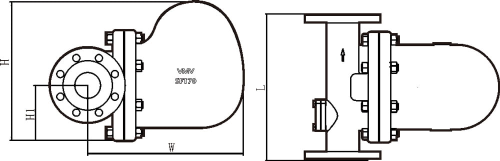 Lever Ball Float Steam Trap SFT70 Structure Diagram