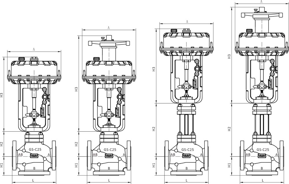 V6000 SERIES THREE WAY CONTROL VALVE Dimensions and weight