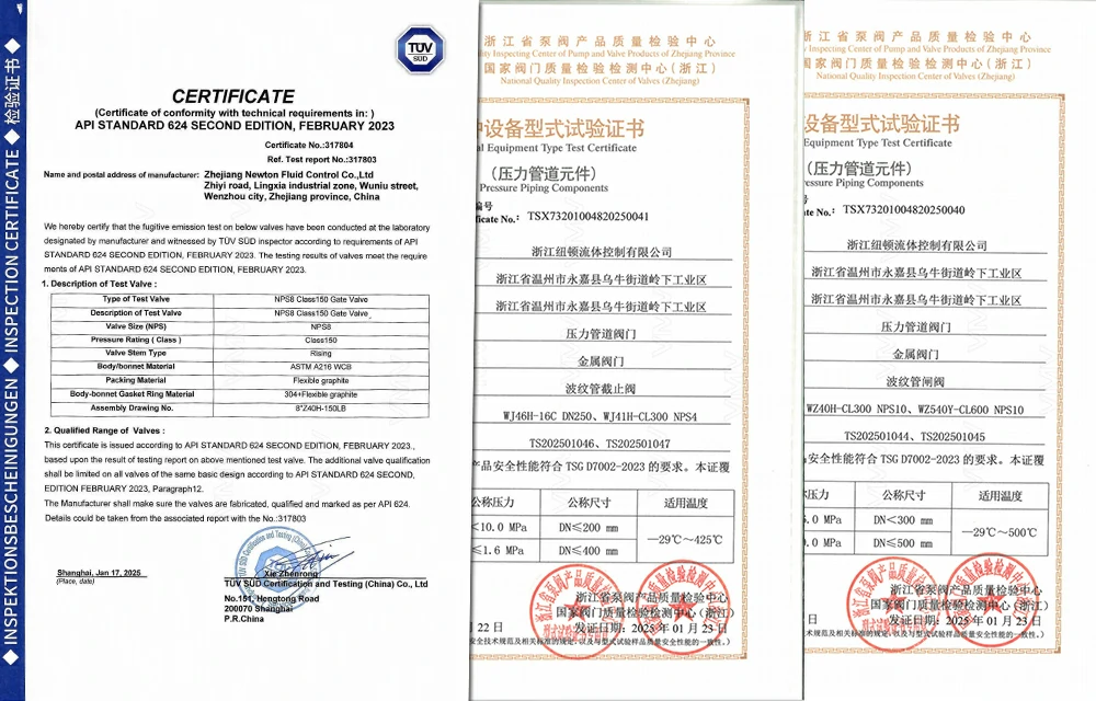 Recently, VMV has approved by API 624, ISO 15848 and Type Approval Certificate.