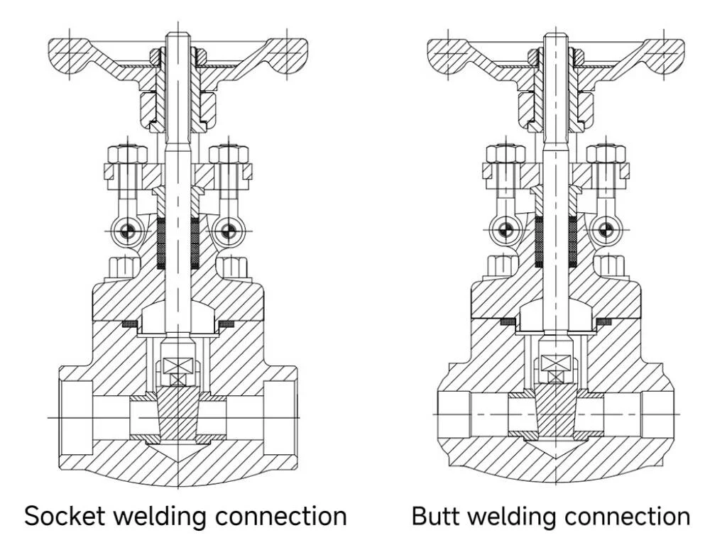 socket welding connection and butt welding connection