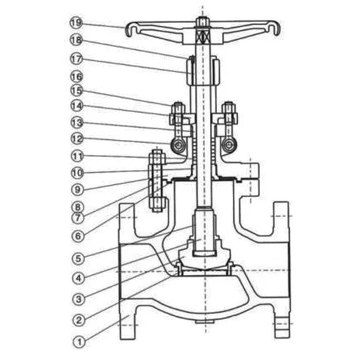 Cast Steel Globe Valve Drawing