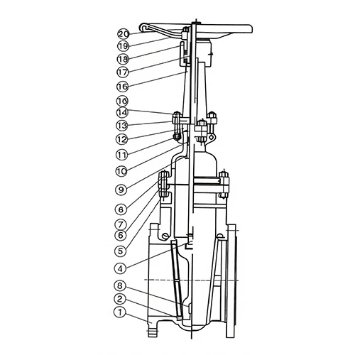 Cast Steel Wedge Gate Valve Drawing